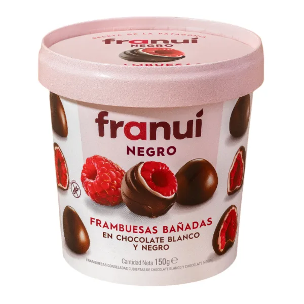 Bombones Franuí frambuesa chocolate amargo y chocolate blanco 150 g