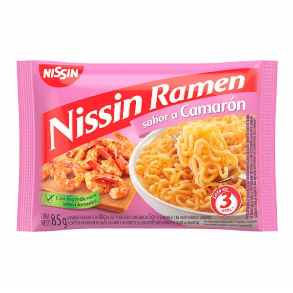 Pasta ramen Nissin camarón 85 g