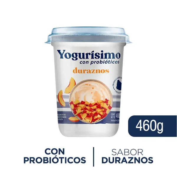 Yogur Yogurisimo Natural con Duraznos 460 g