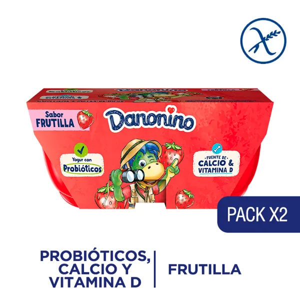 Postre Danonino Frutilla 161 g 2 un.